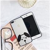 Semitransparent antishock TPU  cat & dog & panda cute phone case for iPhone 6/7/8/X with soft silicon edge