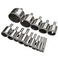15pcs Diamond Coated Drill Bit Set Tile Marble Glass Ceramic Hole Saw Drilling Bits For Power Tools 6mm-50mm