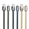 1m TPE+metal flat wire data cable for iPhone, for Micro USB, for Type-C with led indicator