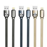 1m TPE+metal flat wire data cable for iPhone, for Micro USB, for Type-C with led indicator