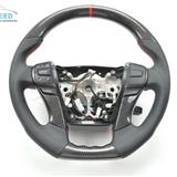 2016 most popular flat bottom sport Car Carbon Fiber Steering Wheel For New Reiz