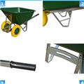 200L Dual wheel Garden  Heavy Duty Steel Metal Tray Wheelbarrow
