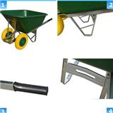 200L Dual wheel Garden  Heavy Duty Steel Metal Tray Wheelbarrow