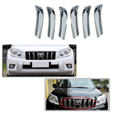 6pcs ABS Chrome Car Front Bumper Upper Auto Radiator Grille Mesh Trim For Toyota FJ150 2010