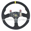 Carbon Fiber Button Car Steering Wheel Flat Suede 350mm