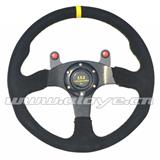 Carbon Fiber Button Car Steering Wheel Flat Suede 350mm
