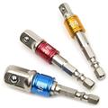 3pcs/set Chrome Vanadium Steel Socket Adapter Hex Shank to 1/4" 3/8" 1/2" Extension Drill Bits Driver Electrical Drilling Heads