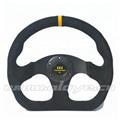 13 Inch Flat Bottom D Shape Suede Steering Wheel