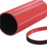225L Red  Rubber Coated Timing Belt for Packing Machine
