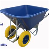 200L Twin wheel Garden Construction Heavy Duty Steel Tray Wheelbarrow