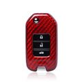 Real Carbon Fiber 3 Button Folding Car Key Fob Pocket Cover Case Shell For Honda Civic CR-V HR-V Accord Jade Crider Odyssey