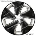 Hot sale ! 13"14"15" PP/ABS carbon fiber Silver and Black Car Wheel Center Rims for universal
