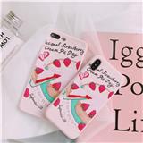 Shockproof frosted TPU pink strawberry pie girly phone case for iPhone 6/7/8/X/XR/XS/XS MAX
