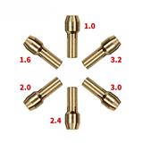 1.0/1.6//2.0/2.4/3.0/3.2mm 6 Pieces Mini Drill Brass Collet Chuck for  Rotary Tool Including  accessories