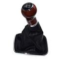 Wholesale Black 5-SPEED GEAR SHIFT KNOB Wooden GAITOR BOOT Fit For VW JETTA 98-04