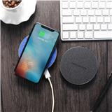 ABS+ Fabric surface Qi certified fast charge mobile wireless charger 5V/9V with Qi, FCC, CE certification