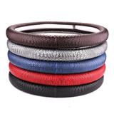 Leather Car Braid Steering Wheel Cover Cooling Inside Car Accessories Silver