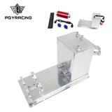 5L Aluminum fuel surge tank/fuel tank/fuel cell 5L polished AN fittings + pump mount + filter + hose  PQY-TK45