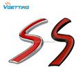 Red Chrome 3D Grille Emblem S Logo grill Badge Car Side Body Sticker for MINI S