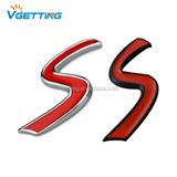 Red Chrome 3D Grille Emblem S Logo grill Badge Car Side Body Sticker for MINI S