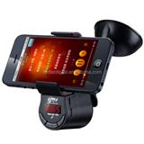 Car mobile phone holder with handsfree and FM transmitter and speaker