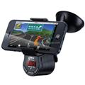 Car phone mount with bluetooth and FM transmitter and speaker