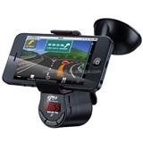Car phone mount with bluetooth and FM transmitter and speaker