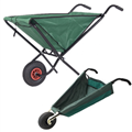 green color storage oxford fabric pocket garden yard tool cart collapsible wheelbarrow wheel barrow
