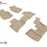 3D MAXpider Kagu series Complete Set Custom Fit All-Weather Floor Mats Carpet for Select Mercedes-Benz GL class