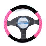 New Design Fashion Pink Universal Car Accessories Interior Decorative PVC Suede Steering Wheel Cover