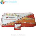 White tyvek and front car window sunshade