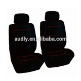 Neoprene 4 pieces Universal Fit Car Seat Cover - Black Neoprene with Red Stitching