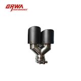 Stainless steel carbon fiber custom auto exhaust tip dual