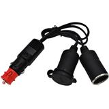 MX 12V/24V Male to Female 2-Way Cigarette Lighter Extension Car Chargers Cable