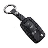 Carbon Car Remote Flip Key Fob Shell Cover Case For VW Golf 4 5 6 Bora Jetta POLO Passat Touareg Vento Voyage W12 Octavia SEAT