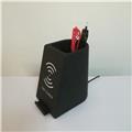 Two Coils Desk Top Wireless Charging Pad  Pen Holder,Smartphone Wireless Charger Brush Pot