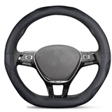 Factory custom sports D-shaped hand-stitched microfiber leather car steering wheel cover