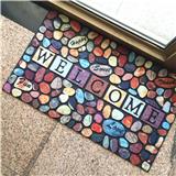 Recycled Rubber Crumb Nylon Polyester Fiber River Stone Entrance Entry Welcome Outdoor Flocked Doormats