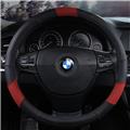 universal size rubber anti-skip genuine leather with PVC PU leather steering wheel cover 38-40cm