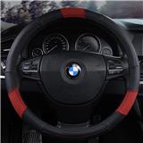 universal size rubber anti-skip genuine leather with PVC PU leather steering wheel cover 38-40cm