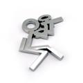 3'' Paintball 3D chrome auto Sticker Figure Adhesive Car Emblem Badge Logo for truck SUV