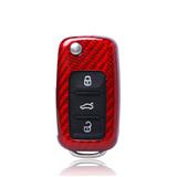 Real Carbon Fiber Car Fob Remote Key Case Cover Shell Refit For Volkswagen Golf Bora Jetta POLO GOLF Passat