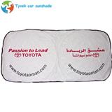 Folding and printed front window car sunshade
