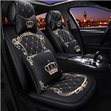 crown embroidery pattern fashion luxury fancy girlish leather universal fit car seat cover for nissan toyota benz