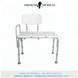 Heavy-Duty Sliding Transfer Bench Shower Chair with Cut-out Seat and Adjustable Legs