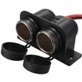 12V Waterproof Dual Power Plug Outlet with Wire Cigarette Lighter Socket for Car Motorcycle Scooter Boat ATV Rv