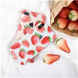 Waterproof antishock transparent TPU strawberry painting girly phone case for iPhone 6/7/8/X