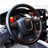 38cm Braid On Car Steering Wheel Cover With Needles and Thread Artificial leather Diameter Steering cover couvre OEM Support