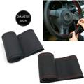 37cm/38CM DIY Steering Wheel Covers soft Leather braid on the  Car With Needle and Thread Interior accessories OEM Support