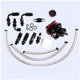 Universal Adjustable Fuel Pressure Regulator Kit Oil 0-160psi Gauge Universal 6AN
